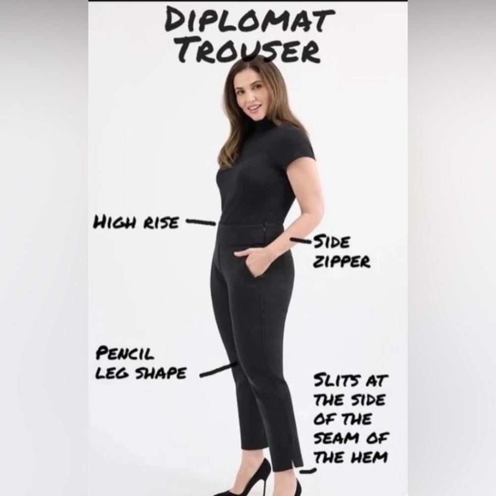 Cabi Diplomat Trouser 10 Black Stretch Office Work Wear Business Casual Classic